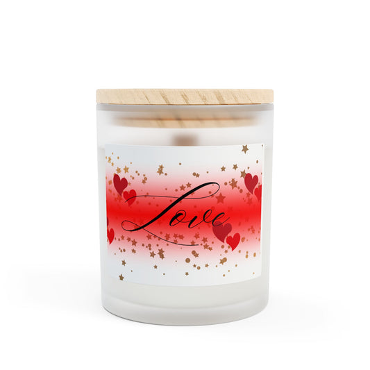 Romantic Love -Frosted Glass Candle | 11oz Aromatherapy Candle for Romantic Occasions